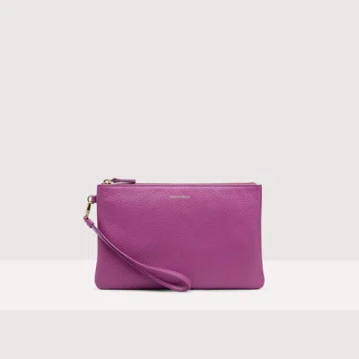 Coccinelle Grained Leather Pouch New Best Soft Medium In Purple