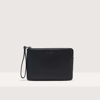 Coccinelle Grained Leather Pouch Smart To Go In Noir