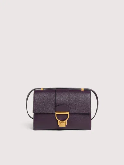 Coccinelle Grained Leather Shoulder Bag Arlettis In Purple