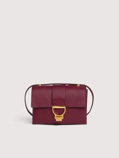 Coccinelle Grained Leather Shoulder Bag Arlettis In Red