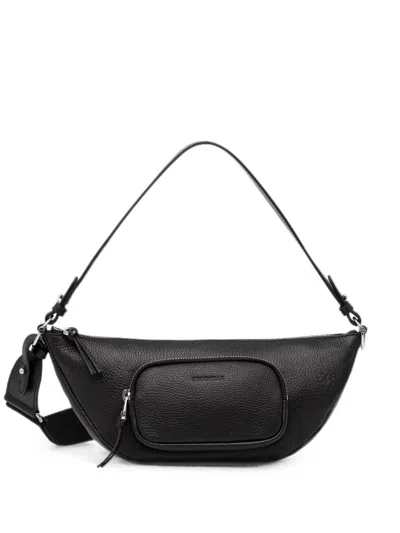 Coccinelle Grained Leather Shoulder Bag In Black