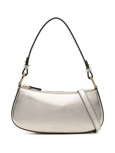 Coccinelle Grained Leather Shoulder Bag In Gold