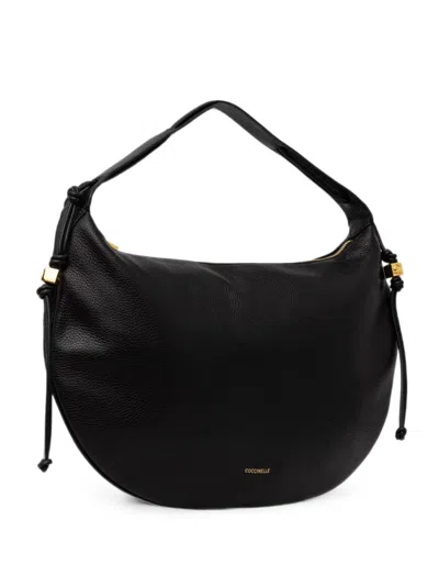 Coccinelle Grained Leather Tote Bag In Black