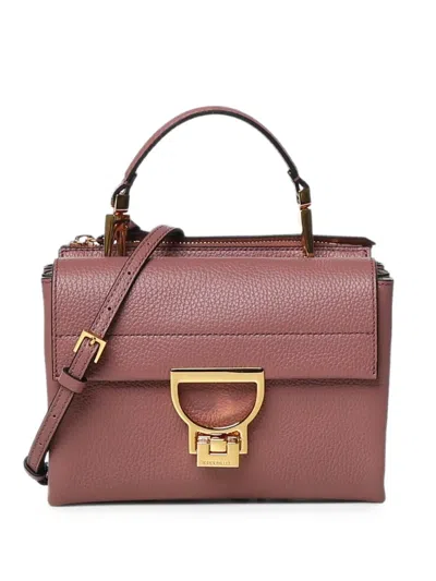 Coccinelle Grained Leather Tote Bag In Pink