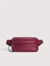 Coccinelle Grained Leather Waist Bag Smart To Go Soft In Red