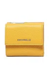 Coccinelle Grained-leather Wallet In Yellow