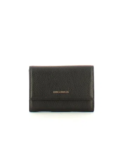Coccinelle Grained Leather Wallet In Black