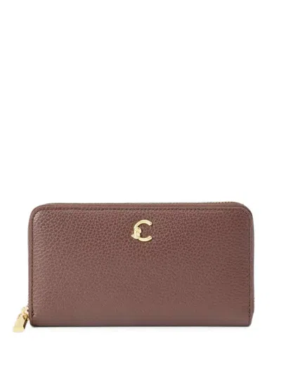 Coccinelle Grained Leather Wallet In Brown