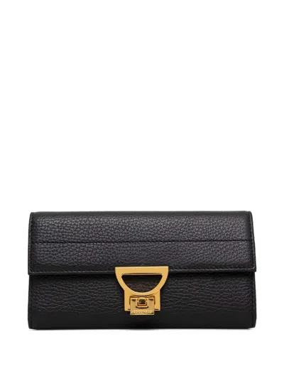 Coccinelle Grained Lock Wallet In Black