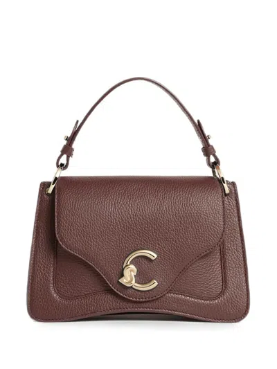 Coccinelle Grained-leather Shoulder Bag In Brown