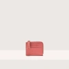 COCCINELLE GRAINY LEATHER CARD HOLDER TASSEL
