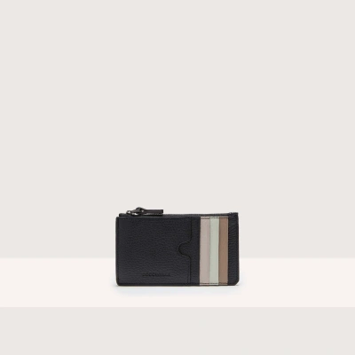 Coccinelle Grainy Leather Purse Smart To Go In Noir/mul.cel.gr