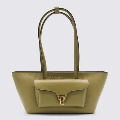 Coccinelle Green Leather Turnlock Pocket Shoulder Bag