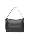 Coccinelle Metal Mesh Strap Leather Shoulder Bag In Black