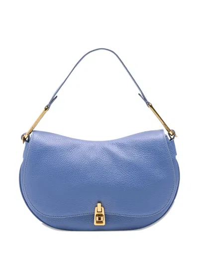 Coccinelle Half-moon Clasp Shoulder Bag In Blue
