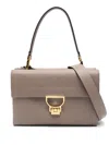 Coccinelle Arlettis Foldover Top Shoulder Bag In Beige