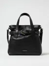 Coccinelle Small Tote Bag With Belt In Black Leather In Black