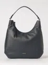 Coccinelle Pebbled Leather Shoulder Bag Removable Strap Handle In Black