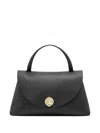 Coccinelle Black Foldover Top Handbag With Clasp Fastening And Zip Pocket In Black