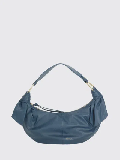 Coccinelle Furoshiki Knotted Leather Shoulder Bag In Blue