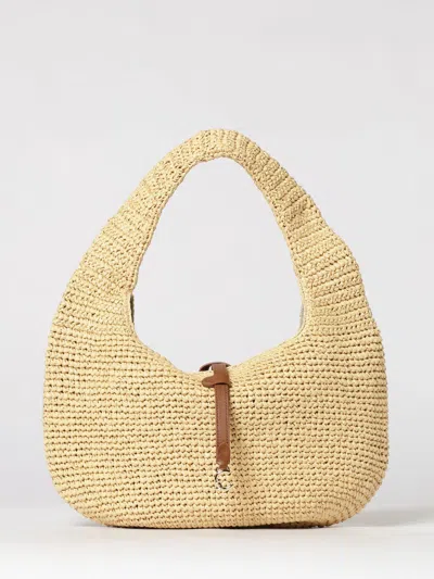 Coccinelle Mediu C-me Woven Leather-trim Tote Bag In Neutral