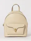 Coccinelle Flap-pocket Leather Backpack In Neutral