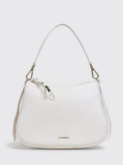 Coccinelle Zippered Shoulder Bag In White