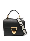 Coccinelle Logo-strap Shoulder Bag In Black