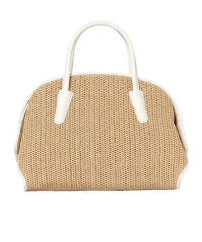 Coccinelle Handle Clutch Bag In Neutral
