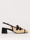 Coccinelle Maia Crochet Straw Slingback Shoes In Black