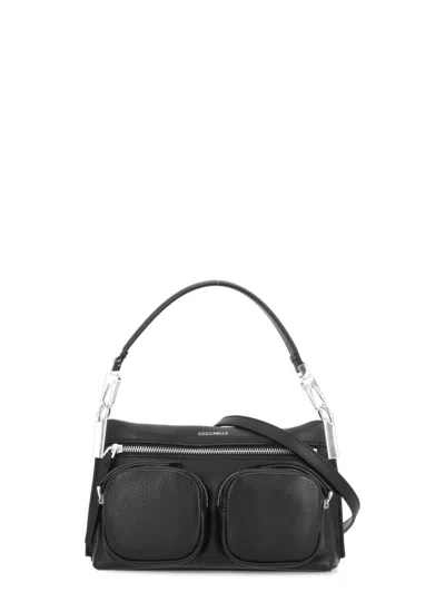 Coccinelle Hyle Shiny Goat Bag In Black