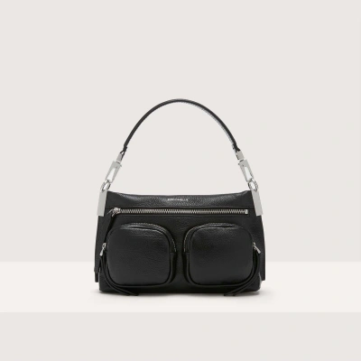 Coccinelle Hyle Shiny Goat Small In Noir