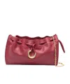 Coccinelle Red Calfskin Handbag With Drawstring Closure