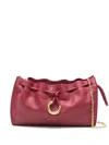 Coccinelle Red Calfskin Handbag With Drawstring Closure In Red