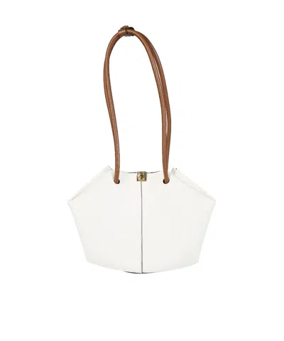 Coccinelle Kamy Logo Lettering Shoulder Bag In White