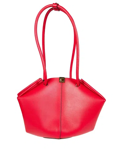 Coccinelle Kamy Shoulder Bag Fine Grain Leather In Red