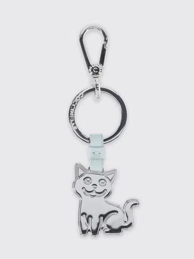 Coccinelle Key Chain  Woman Color Gnawed Blue In Silver