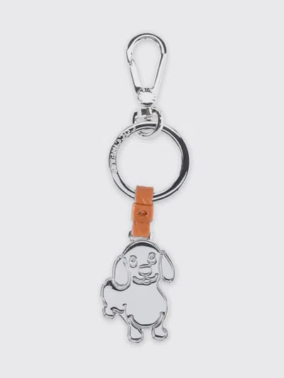 Coccinelle Key Chain  Woman Color Brick Red In Silver