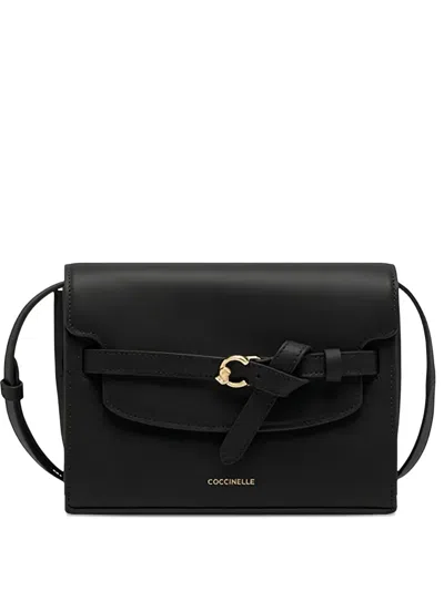 Coccinelle Knot-detail Leather Shoulder Bag In Black