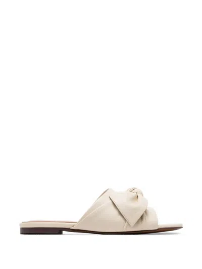 Coccinelle Knot Leather Sandals In Neutral