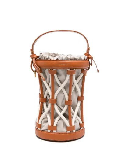 Coccinelle Koi Leather-detail Bucket Bag In Brown