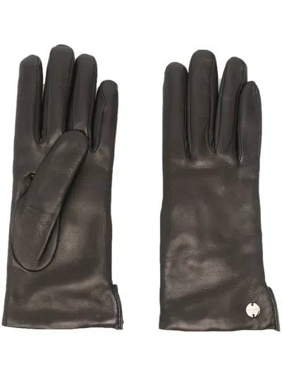 Coccinelle Lambskin Wool-lined Gloves In Black