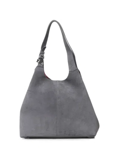 Coccinelle Large C-easy Suede-leather Tote Bag In Gray