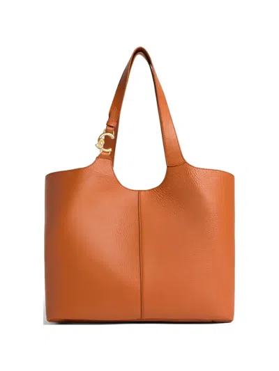 Coccinelle Large C-easy Tote Bag In Brown