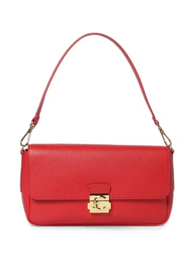 Coccinelle Large C-me Lock Shoulder Bag In Red