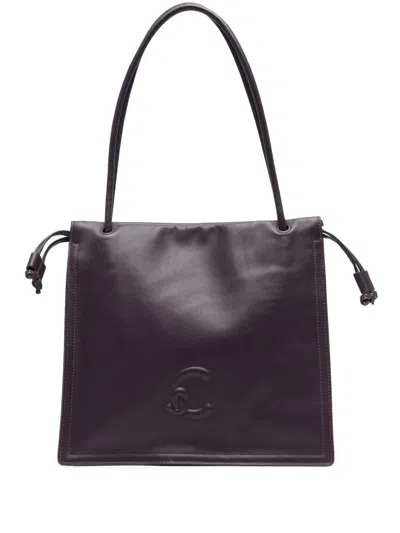 Coccinelle Large Dulse Embossed-logo Tote Bag In Purple