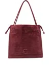 Coccinelle Large Dulse Suede Tote Bag In Purple