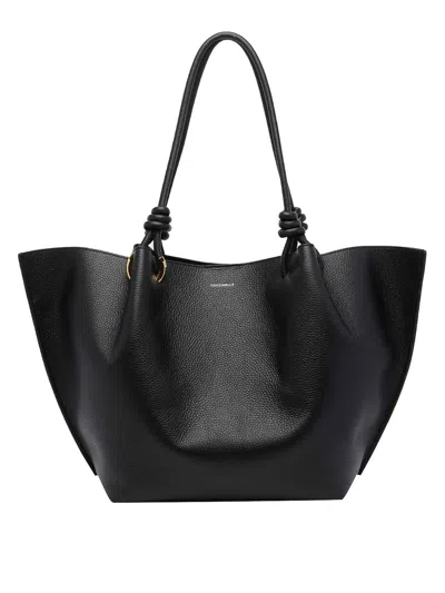 Coccinelle Large Finn Shoulder Bag In Black