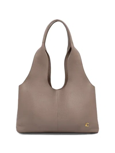 Coccinelle Large Nell Grained Leather Tote Bag In Neutral