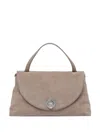 Coccinelle Structured Suede Handbag With Adjustable Strap In Multi